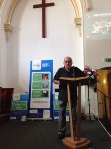 Rotarian Ray Chair of MAD Foodbank Steering Group helping at Commissioning Service